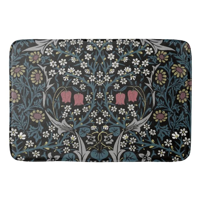 William Morris Blackthorn Floral Art Nouveau Badematte (Vorderseite)