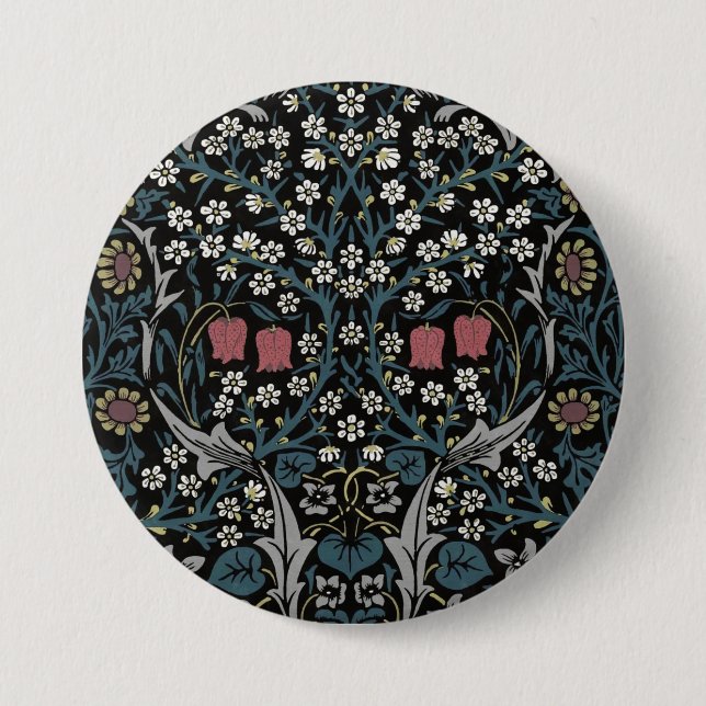 William Morris Blackthorn Floral Art Nouveau Button (Vorderseite)