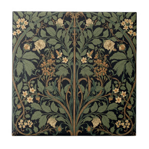 William Morris Blackthorn Floral Art Nouveau Fliese