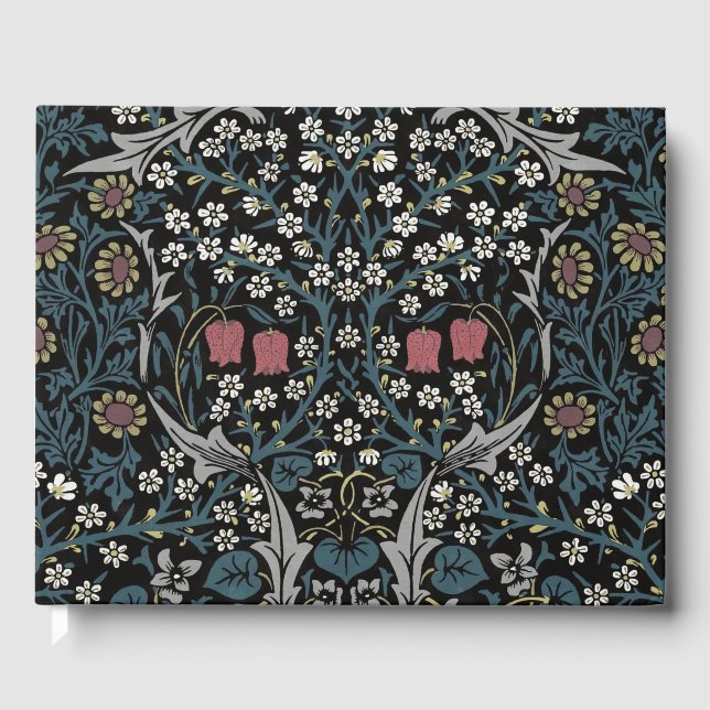 William Morris Blackthorn Floral Art Nouveau Gästebuch (Vorderseite)
