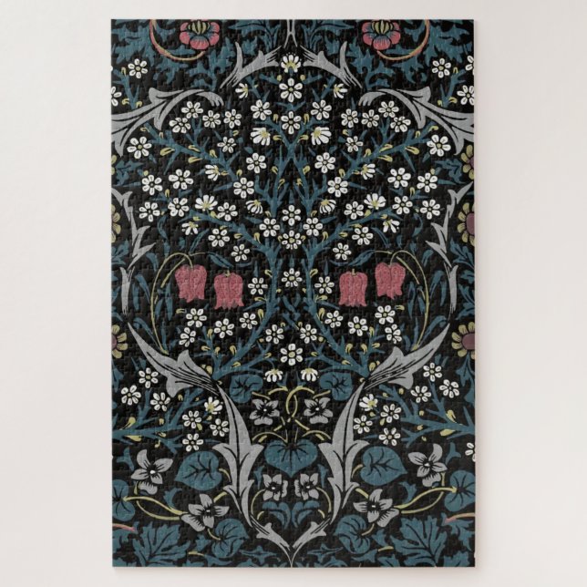William Morris Blackthorn Floral Art Nouveau Hand- Puzzle (Vertikal)