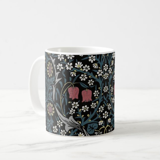 William Morris Blackthorn Floral Art Nouveau Kaffeetasse (Vorderseite Links)