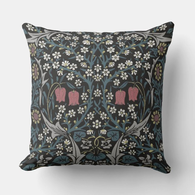 William Morris Blackthorn Floral Art Nouveau Kissen (Vorderseite)