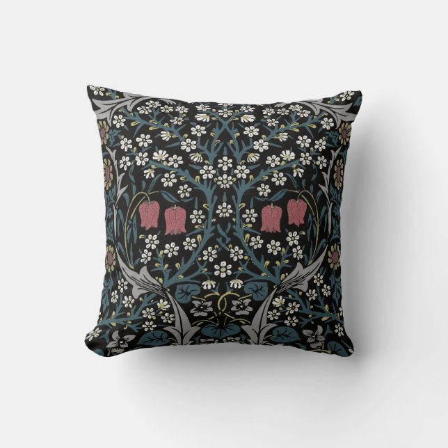 William Morris Blackthorn Floral Art Nouveau Kissen (Vorderseite)
