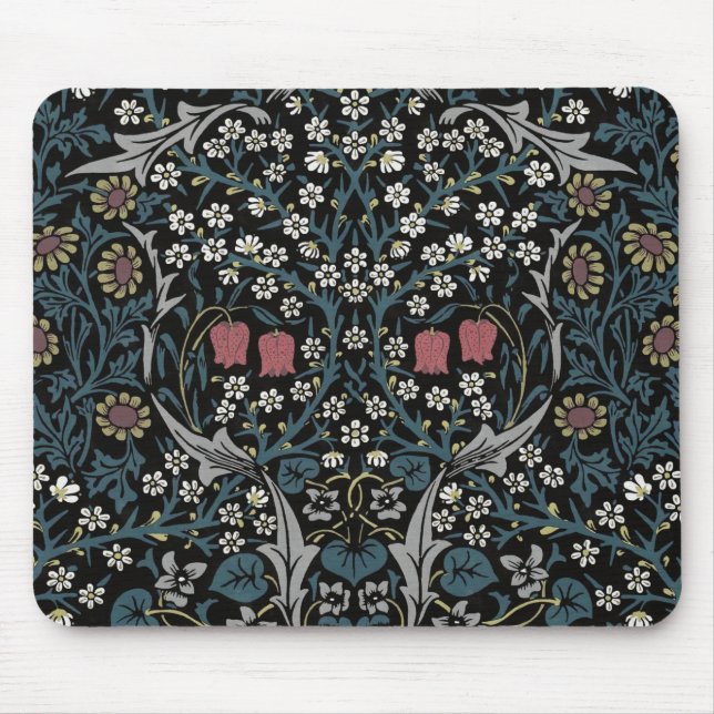 William Morris Blackthorn Floral Art Nouveau Mousepad (Vorne)