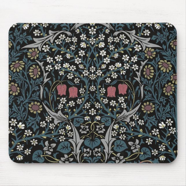 William Morris Blackthorn Floral Art Nouveau Mousepad (Vorne)