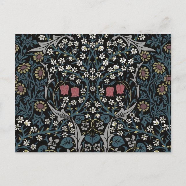 William Morris Blackthorn Floral Art Nouveau Postkarte (Vorderseite)