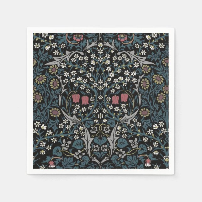 William Morris Blackthorn Floral Art Nouveau Serviette (Vorderseite)