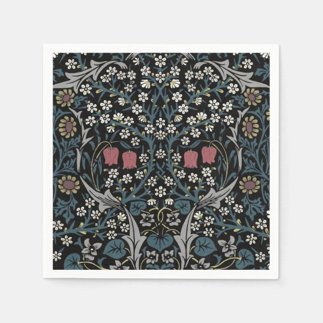William Morris Blackthorn Floral Art Nouveau Serviette (Vorderseite)