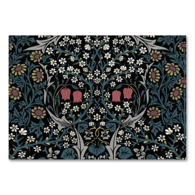 William Morris Blackthorn Floral Art Nouveau Tischnummer (Vorderseite)