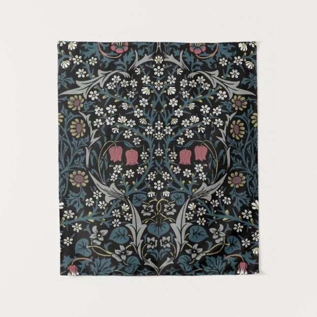 William Morris Blackthorn Floral Art Nouveau Wandteppich (Vorderseite)