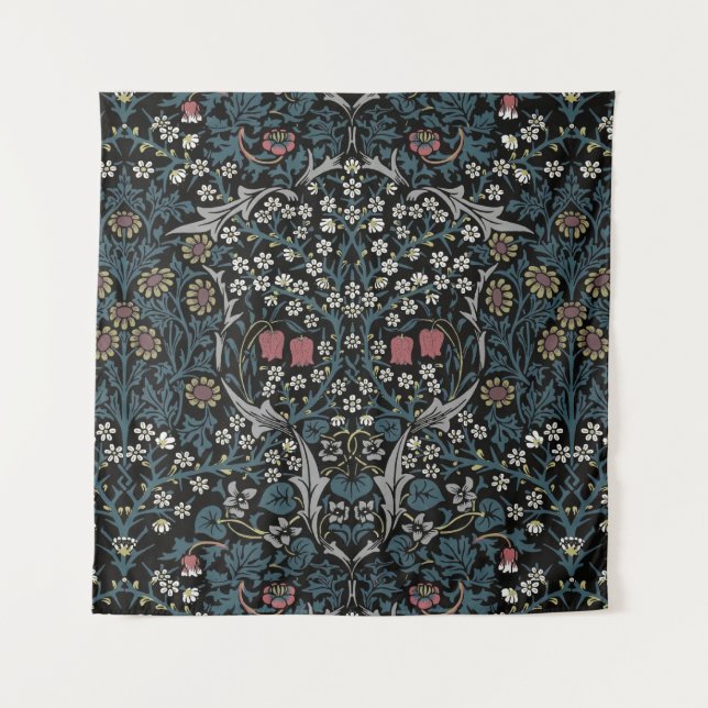 William Morris Blackthorn Floral Art Nouveau Wandteppich (Vorderseite)