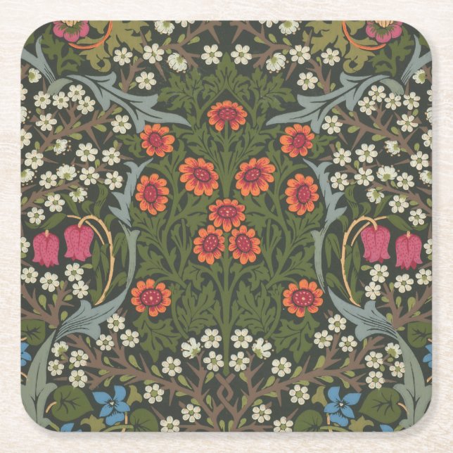 William Morris Blackthorn Garden Blume Classic Rechteckiger Pappuntersetzer (Vorderseite)