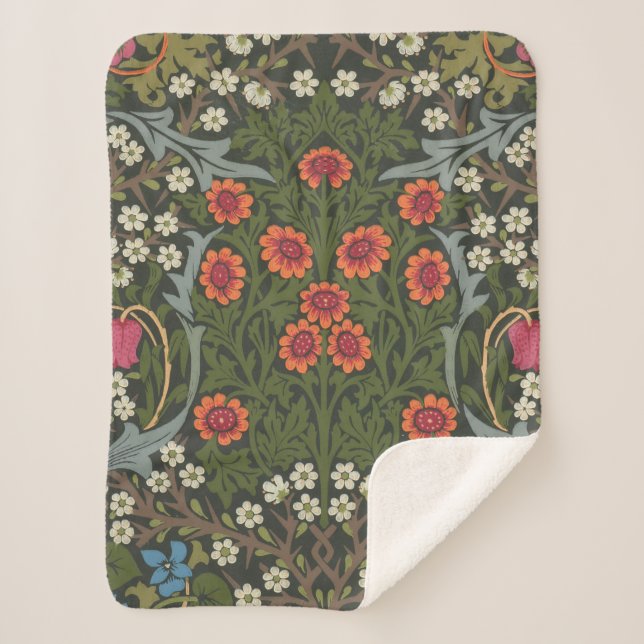 William Morris Blackthorn Garden Blume Classic Sherpadecke (Vorderseite)