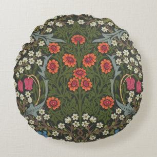 William Morris Blackthorn-Gartenblume Klassiker Rundes Kissen