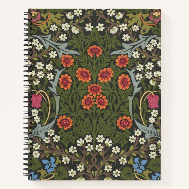William Morris Blackthorn-Gartenblumen-Klassiker Notizbuch (Vorderseite)