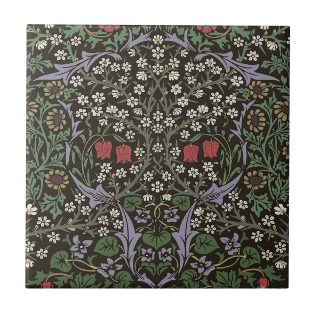 William Morris Blackthorn Tapestry Floral Fliese (Vorderseite)