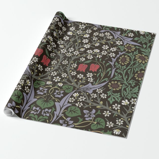 William Morris Blackthorn Tapestry Floral Geschenkpapier (Ungerollt)