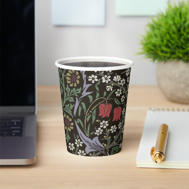 William Morris Blackthorn Tapestry Floral Pappbecher (InSitu)