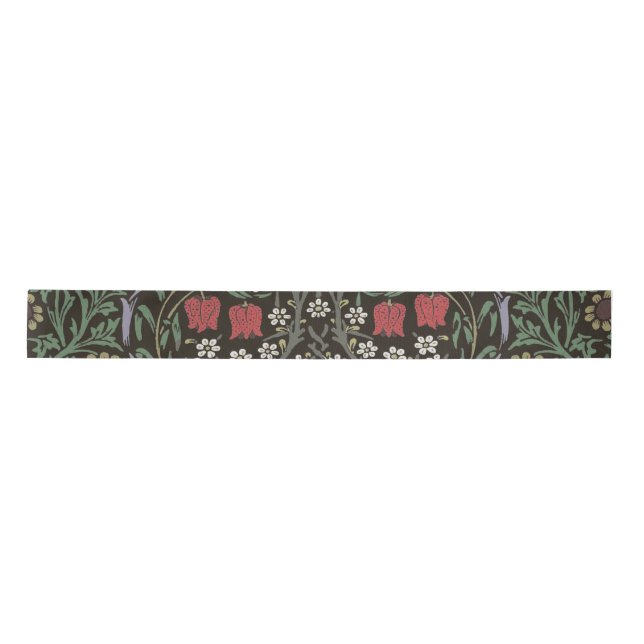 William Morris Blackthorn Tapestry Floral Satinband (Vorderseite)