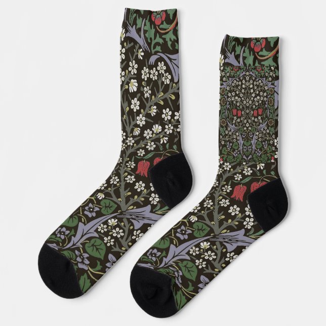 William Morris Blackthorn Tapestry Floral Socken (Linkes Detail)