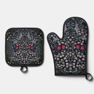 William Morris Blackthorn Tapeten Blumenmuster Ofenhandschuh & Topflappen-Set