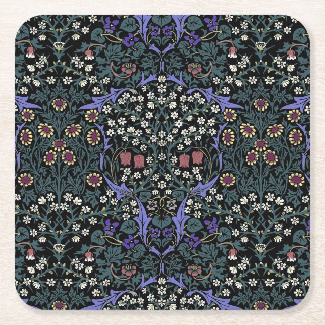 William Morris Blackthorn Victorian Wallpaper Rechteckiger Pappuntersetzer (Vorderseite)
