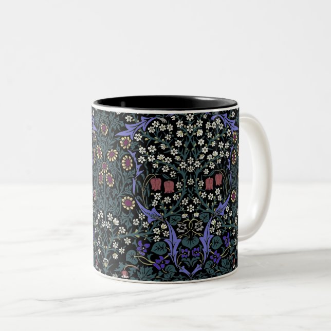 William Morris Blackthorn Victorian Wallpaper Zweifarbige Tasse (VorderseiteRechts)