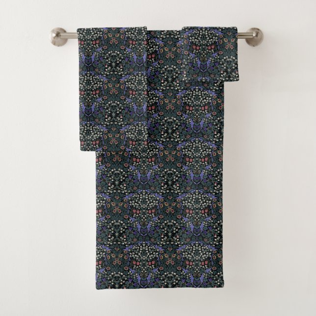 William Morris Blackthorn viktorianisch Gothic Badhandtuch Set (Insitu)