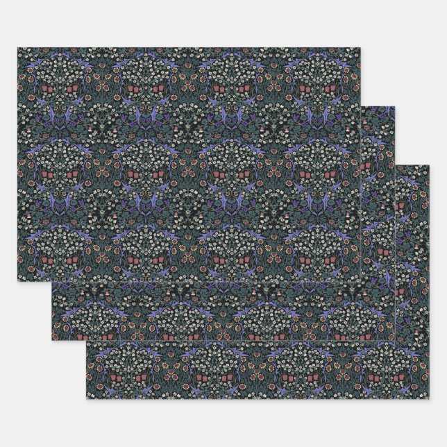 William Morris Blackthorn viktorianische Tapete Geschenkpapier Set (Set)