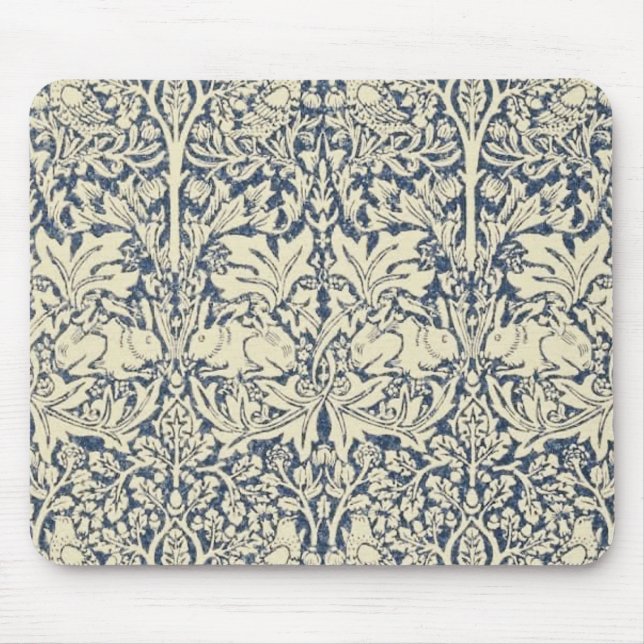 William Morris, Blau grau, Muster, Jugendstil Mousepad (Vorne)
