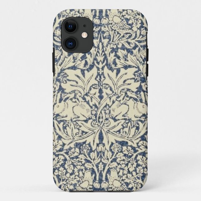 William Morris, Blau grau, Muster, Jugendstil, Vin Case-Mate iPhone Hülle (Rückseite)