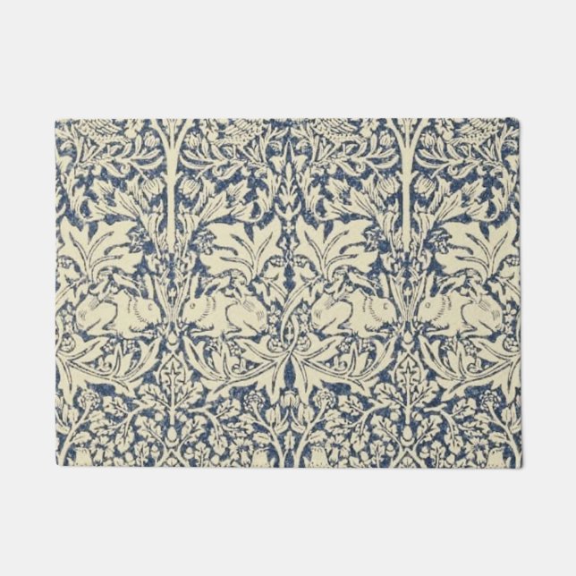 William Morris, Blau grau, Muster, Jugendstil, Vin Fußmatte (Vorderseite)