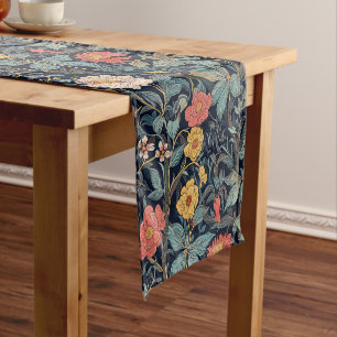 William Morris Blau Türkis Arts & Crafts Floral Kurzer Tischläufer