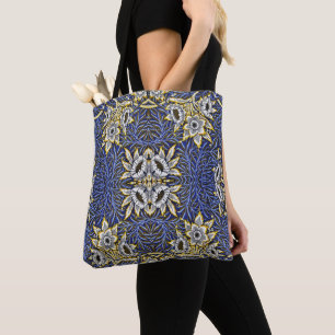 William Morris Blau- und Gold-Tulpen-Weiden-Design