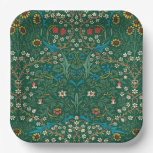 William Morris Blau und Weiße Blumen Pappteller