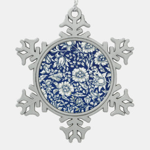 William Morris - Blaue Malve, berühmtes Muster, Schneeflocken Zinn-Ornament