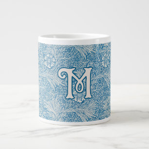 William Morris Blaue Ringelblume Monogramm Jumbo-Tasse