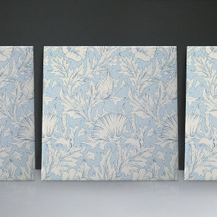 William Morris Blaues Art Nouveau Blumenmuster Fliese