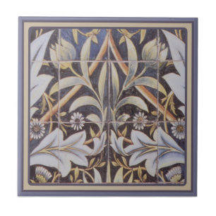 William Morris ~ blaues Blumen Fliese