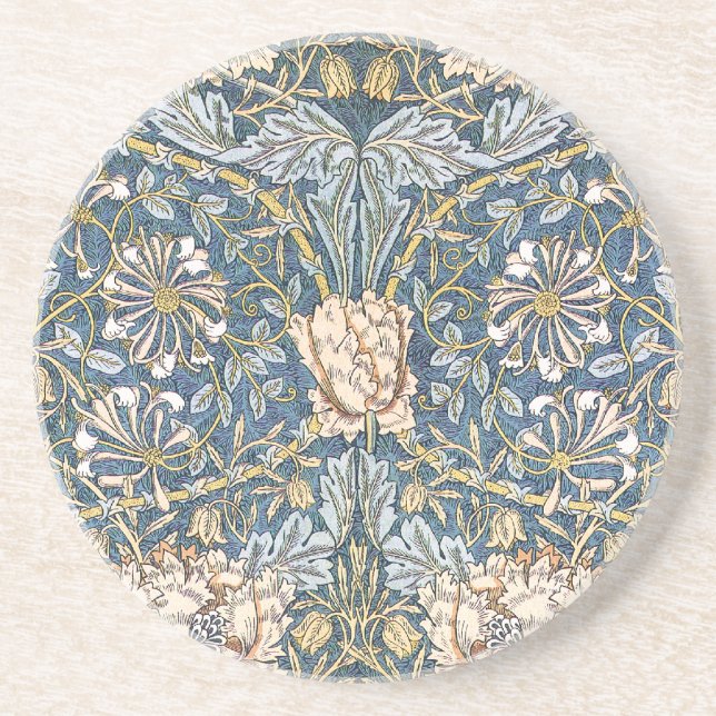 William Morris-blaues Blumen Untersetzer (Vorne)