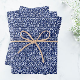 William Morris blaues Packpapier Geschenkpapier Set