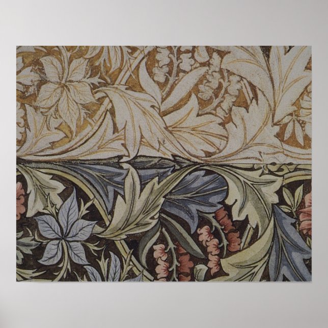 William Morris Blauglocken Botanisch Poster (Vorne)