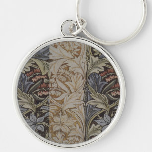William Morris Blauglockentapete Botanischer Klass Schlüsselanhänger