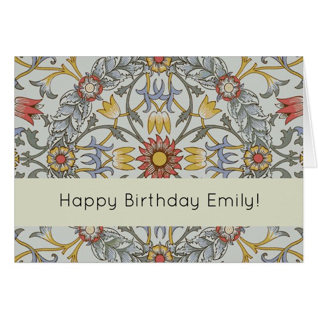 William Morris Bloral Circle Blume Illustration (Vorderseite (Horizontal))