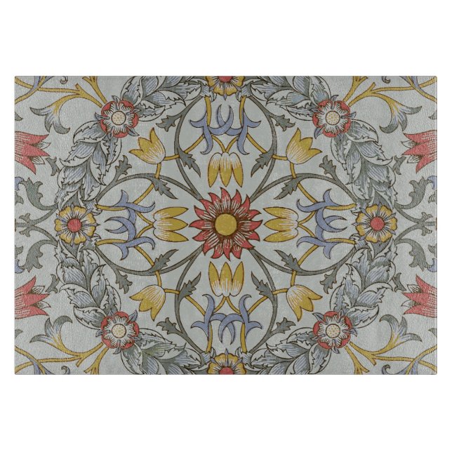 William Morris Bloral Circle Blume Illustration Schneidebrett (Vorderseite)