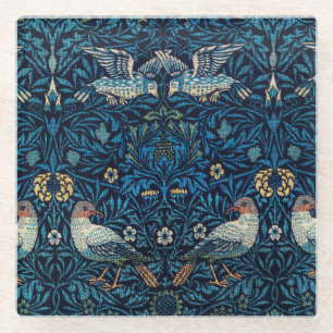 William Morris Blue Birds Floral-Teppich Klassiker Glasuntersetzer