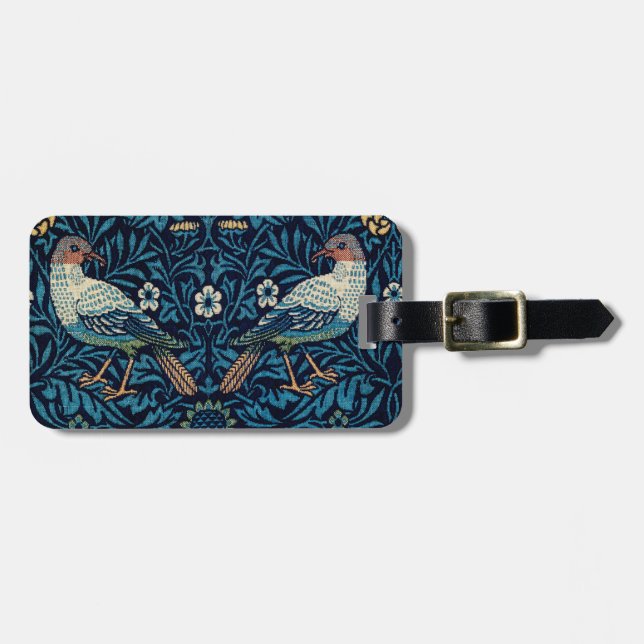 William Morris Blue Birds Tapestry Classic Gepäckanhänger (Vorderseite horizontal)