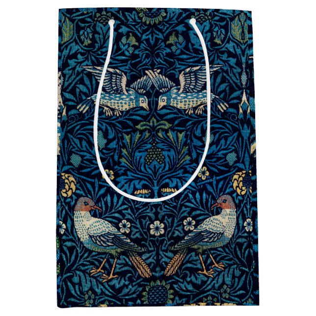 William Morris Blue Birds Tapestry Classic Mittlere Geschenktüte (Vorderseite)