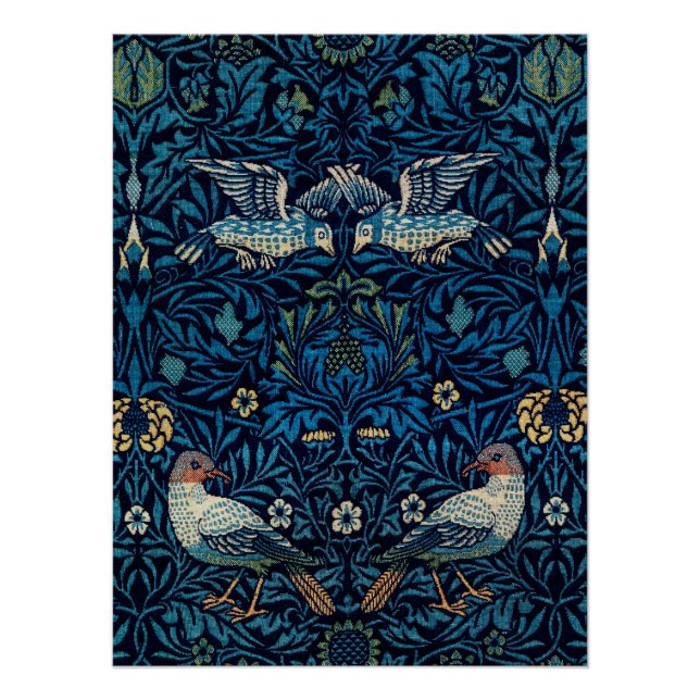William Morris Blue Birds Tapestry Classic Poster (Vorderseite)